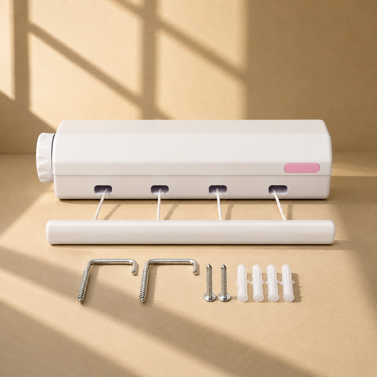 Wall Mounted Retractable Clothes Dryer | 4-Line Foldable Laundry Drying Rack